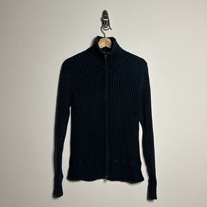 Gap Ribbed Black Turtleneck Fullzip Sweatshirt Size Small ( Women's )